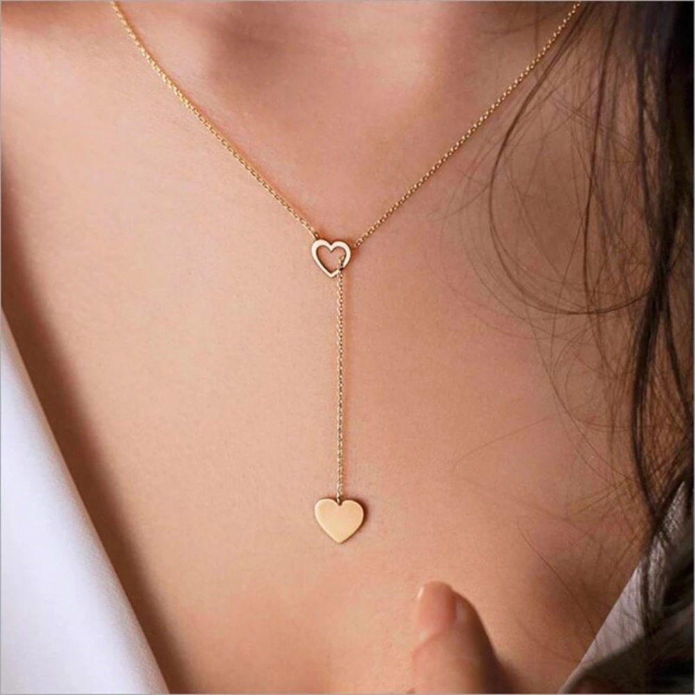 ‼️3/$30 Boho Heart Lariat Dainty Gold Necklace